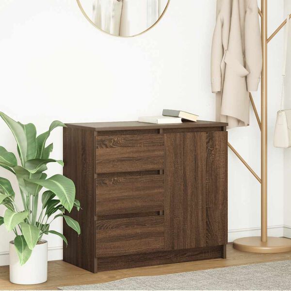 vidaXL Credenza con Cassetto Rovere Marrone 71x35x65 cm in Truciolato