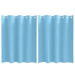 vidaXL Tende Blackout con Anelli 2 pz Blu Chiaro 140 x 140 cm