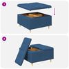 vidaXL Pouf contenitore con cuscino Blu 80 x 80 x 45 cm Tessuto