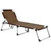 vidaXL Lettino Prendisole Senior Pieghevole Alto Alluminio Marrone