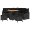 vidaXL Set Divano da Giardino 8 pz 7-Numero di posti Nero Poly Rattan