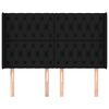 vidaXL Testiera ad Orecchio Nera 163x16x118/128 cm in Tessuto