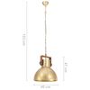 vidaXL Lampada a Sospensione Industriale 25 W Ottone Rotonda 40 cm E27