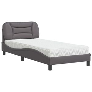 vidaXL Letto con Materasso Hvar Grgio 80x200 cm in Similpelle