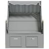 vidaXL Strandkorb con Tettoia in Polyrattan e Legno Massello Grigio