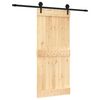 vidaXL Porta Scorrevole con Set Hardware 90x210 cm Legno Massello Pino