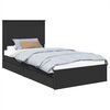 vidaXL Letto con Contenitore Nero 100 x 200 cm Legno ingegnerizzato