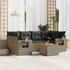 vidaXL Set Divani da Giardino 7 pz con Cuscini Grigio in Polyrattan