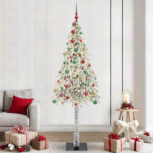 vidaXL Albero di Natale con 300 LED Bianco 210 cm PE e Acciaio