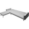 vidaXL Divano Letto Angolare in Tessuto 218x155x69 cm Nero e Grigio