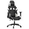 vidaXL Sedia Gaming Massaggiante Poggiapiedi Nero e Bianco Similpelle