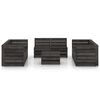 vidaXL Set Salotto da Giardino 9 pz in Legno di Pino Impregnato Grigio