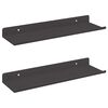 vidaXL Scaffale da parete con lo scaffale 2 pcs Nero 80 x 9 x 2.5 cm