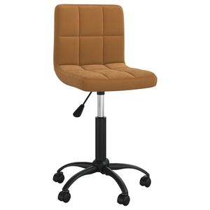 vidaXL Sedia Girevole da Ufficio Marrone in Velluto