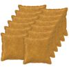 vidaXL Federa 12 pz HOUTEN Giallo 45 x 45 cm Fleece in microfibra