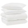 vidaXL Duvet Invernale con cuscino 3 pcs Bianco Microfibra