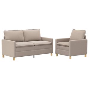vidaXL Set di divani 2 pz Grigio Chiaro Tessuto