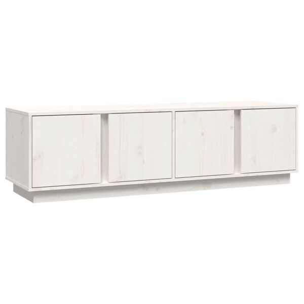vidaXL Mobile Porta TV Bianco 140x40x40 cm in Legno Massello di Pino