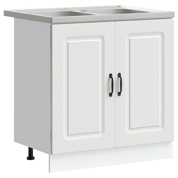 vidaXL Mobile da cucina Kalmar 2 pcs Bianco 80 x 46 x 81.5 cm