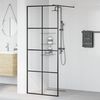 vidaXL Parete per Doccia Walk-in Vetro Trasparente ESG 80x195 cm Nera