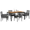 vidaXL Set da Pranzo per Giardino 5 pcs Nero polyrattan
