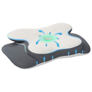 vidaXL Cuscino cervicale Bianco Schiuma Memory 58 x 37,5 x 12 cm