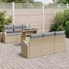 vidaXL Set Divano da Giardino 7 pcs Beige Rattan in Polipropilene