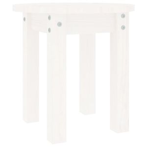 vidaXL Tavolino da Salotto Bianco &Oslash; 35x35 cm in Legno Massello di Pino