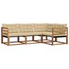 vidaXL Set di divani da esterno con cuscino 4 pcs Naturale e Beige