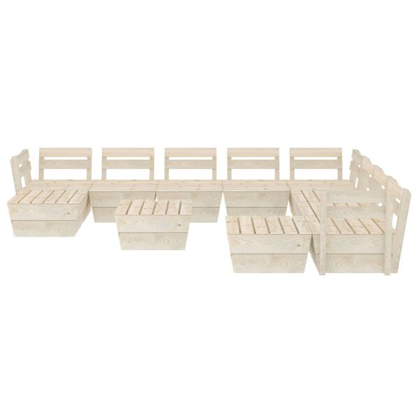 vidaXL Set Divani da Giardino su Pallet 11 pz in Legno Abete Impregnato