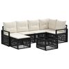vidaXL Set Divano da Giardino 7 pcs Nero polyrattan