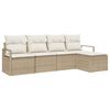vidaXL Set di divani 5 pz Beige e Crema polyrattan