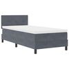 vidaXL Letto a molle con materasso Grigio scuro 90 x 200 cm Velluto