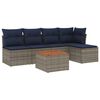 vidaXL Set Divani da Giardino 6 pz con Cuscini Grigio in Polyrattan