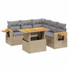 vidaXL Set Divano da Giardino 6 pz con Cuscini Beige in Polyrattan