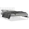 vidaXL Giroletto con Testiera Metallo Bianco 140x190 cm