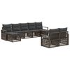 vidaXL Set Divano da Giardino 9 pz Grigio polyrattan