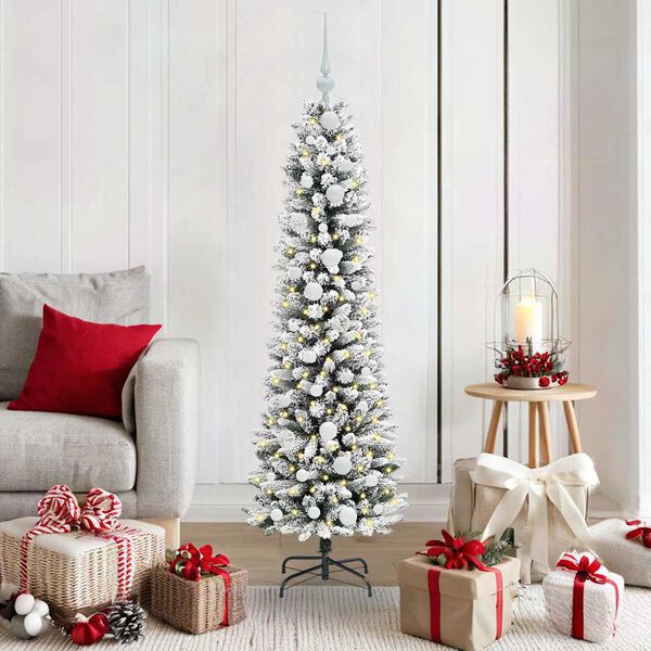 vidaXL Albero di Natale artificiale con 150 LED Bianco 150 cm