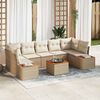 vidaXL Set Divano da Giardino con cuscino 8 pcs Beige Poly Rattan