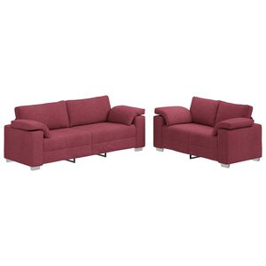 vidaXL Set di divani 2 pcs Rosso vino 219 x 77 x 82 cm Tessuto