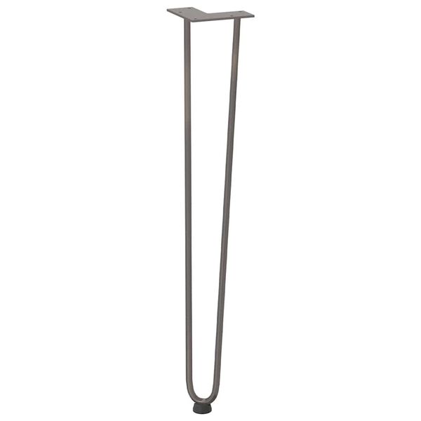 vidaXL Gambe a forcina per tavoli consolle 4 pz in acciaio naturale 72 cm in acciaio massiccio