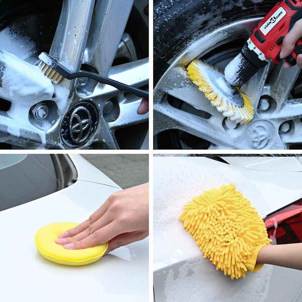 vidaXL Set di Pennelli per Auto Multicolore polyrattan