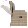 vidaXL Panca Reclinabile da Giardino con Cuscini Beige in Polyrattan