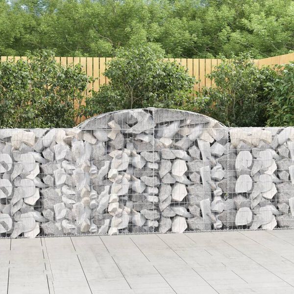 vidaXL Cesti Gabbioni ad Arco 9 pz 300x30x100/120 cm Ferro Zincato