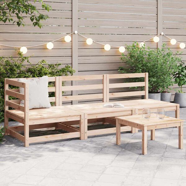 vidaXL Set Divani da Giardino 3 pz in Legno Massello di Pino