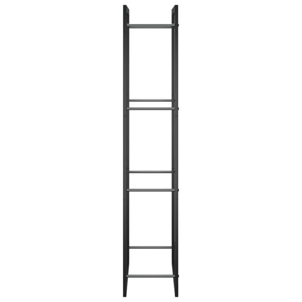 vidaXL Portalegna Nero Opaco 50x28x132 cm in Acciaio