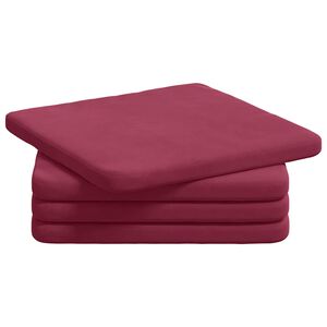 vidaXL Cuscini per Seduta 4 pcs Rosso Vino 40 x 40 x 3 cm Velluto