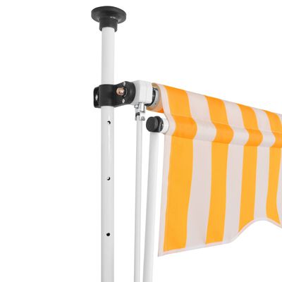 vidaXL Tenda da Sole Retrattile Manuale 350cm Strisce Arancione Bianco