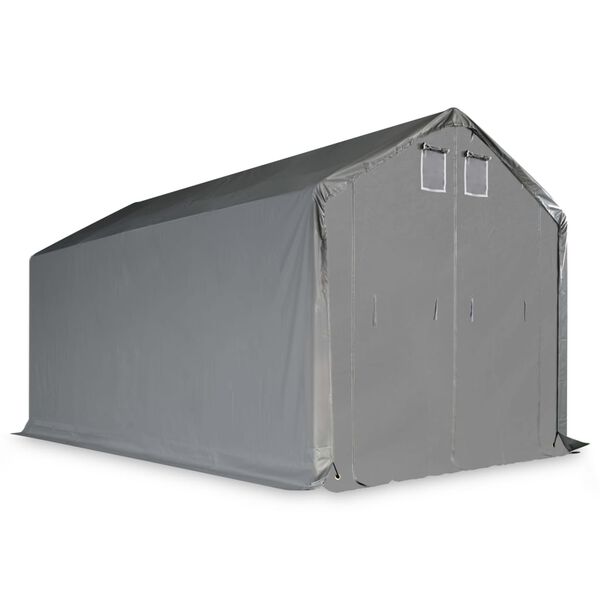 vidaXL Tessuto di Rivestimento per Tenda in PVC 4x8 m Grigio