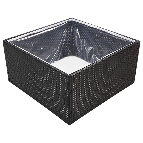 vidaXL Fioriera da Giardino Nero 80x80x40 cm in Polyrattan